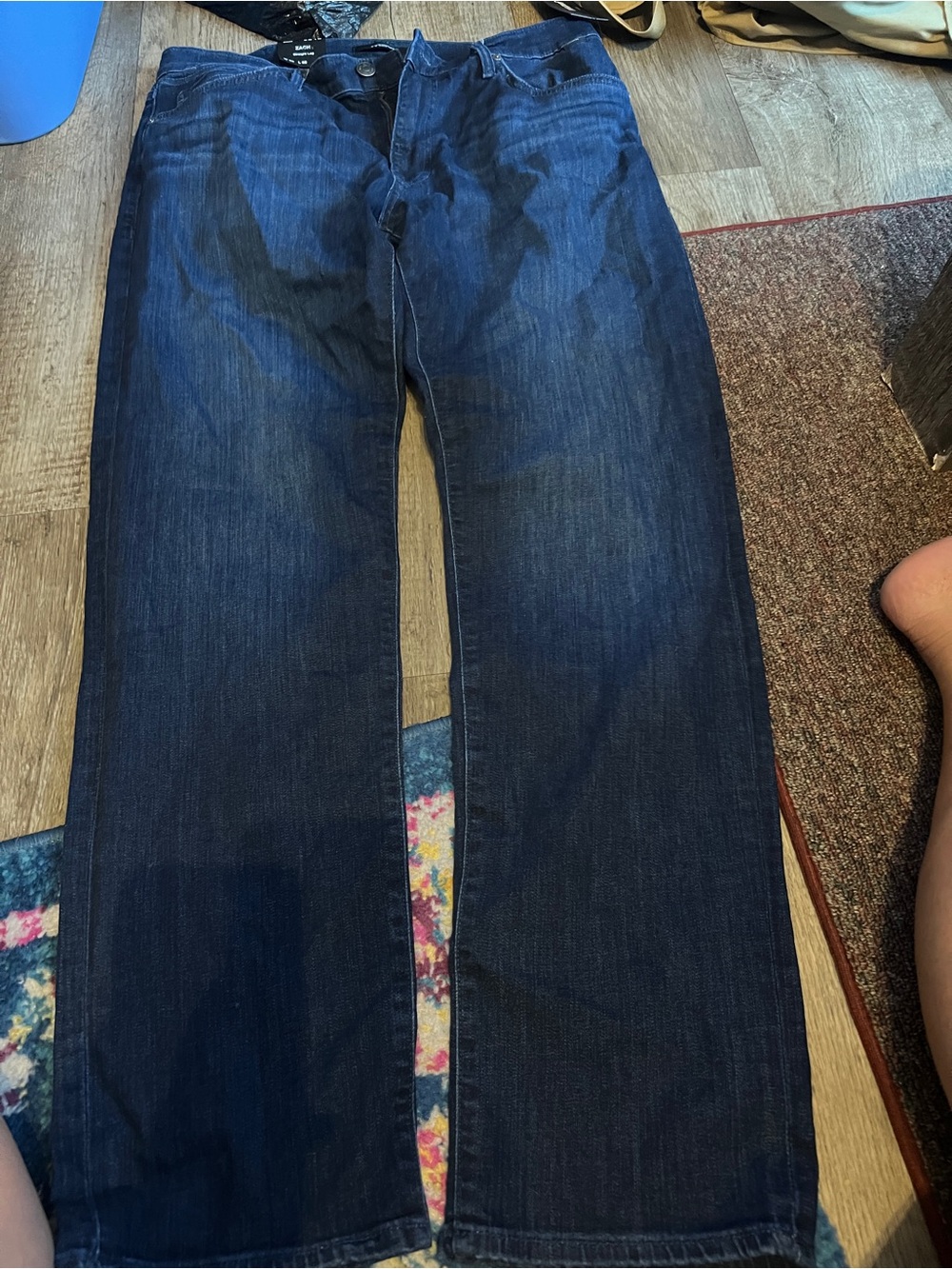 Mavi Zack Jeans Men 36x32 Blue Straight Leg Pocket Denim NEW